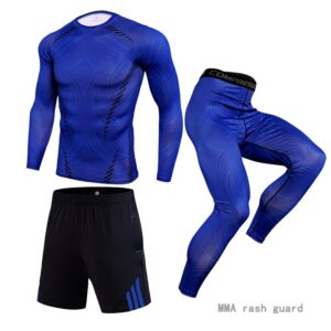 Jogging suit 3 Pieces Piece Tracksuit Men Compression underwear MMA tactics Camouflage rash guard male Winter training Kit 2020