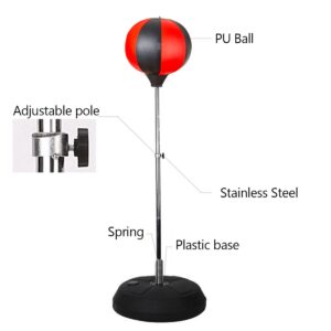 Adjustable Fitness Boxing Punch Pear Speed Ball Relaxed Boxing Punching Bag Speed Bag For Kids Children(Glove+Pump+Base+ Poles)