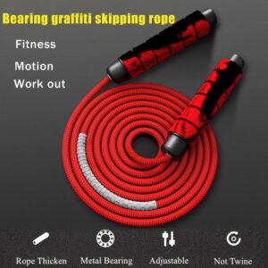 Heavy Adjustable Weighted Skipping Rope -Bearing Weavon Cable Foam Handle for Home Gym Workouts Boxing