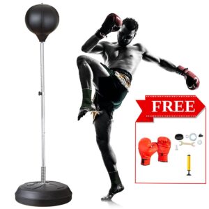 Adjustable Fitness Boxing Punch Pear Speed Ball Relaxed Boxing Punching Bag Speed Bag For Kids Children+Glove+Pump+Base+ Poles