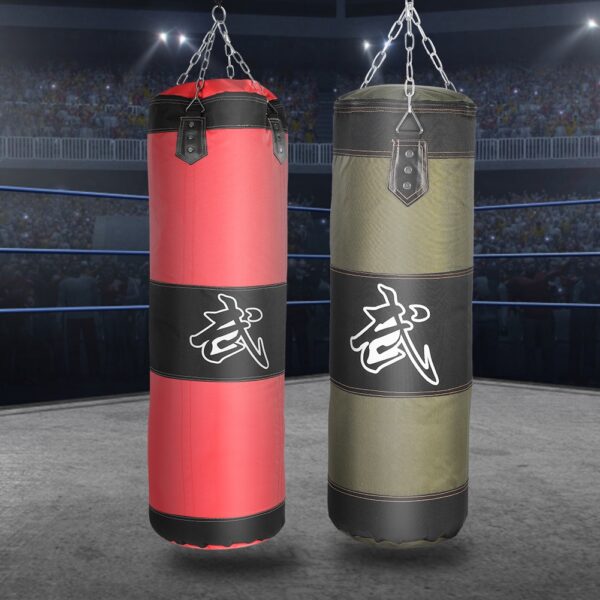 Hanging Kick Sandbag Empty Boxing Sand Bag Boxing Training Fight Karate Punch Punching Sand Bag With Metal Chain Hook Carabiner