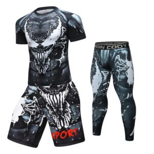 Compression T Shirts+Pants Men gym High-elasticity BJJ MMA Rashguard Rash Guard Fitness Tracksuit Boxing Jerseys Sport Suit