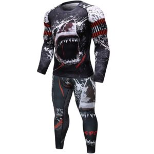 Compression Boxing Men Fitness Sport T-shirt+Pants Gym Rashguard MMA Bjj Rash Guard KickBoxing Sets Muay Thai Jersey Boxing Set