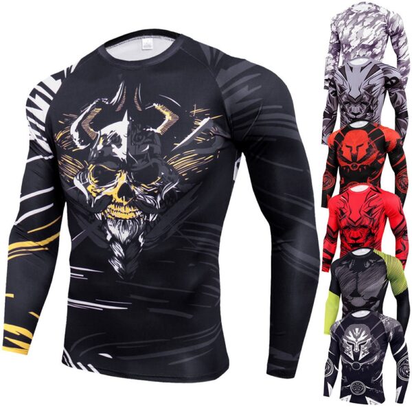 Rashguard Jiu Jitsu T-Shirt +Pant Sets Muay Thai T-shirts MMA Rashguard For Men Gym Boxeo Camiseta Rash Guard Venum MMA Clothing