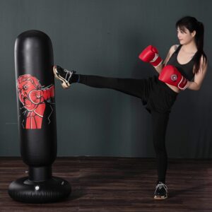 160cm Boxing Punching Bag Inflatable Free-Stand Tumbler Muay Thai Training Pressure Relief Bounce Back Sandbag Kickboxing Bag