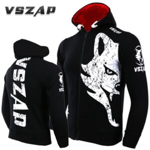 VSZAP GIANT mens Hoodie sleeveless jacket hoodies MMA Muay Thai Sweatshirts White Wolf fitness Kickboxing sporting