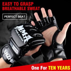 Boxing Gloves MMA Gloves Muay Thai Training Gloves MMA Boxer Fight Boxing Equipment Half Mitts PU Leather Black/Red