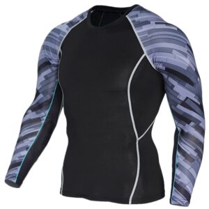 Men Compression Shirts MMA Rash Guard Keep Fit Fitness Long Sleeves Base Layer Skin Tight Weight Lifting Elastic Mens T Shirts