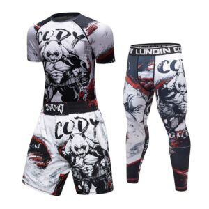 Brand New BJJ MMA Work Out Compression Rashguard T Shirt Men VS PK Exercise 3D Fitness Tights Bodybuild Cross fit Rash Guard