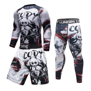 Brand New BJJ MMA Work Out Compression Rashguard T Shirt Men VS PK Exercise 3D Fitness Tights Bodybuild Cross fit Rash Guard