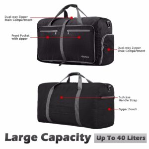 Gonex 40L Travel Luggage Bag Ultralight Suitcase Bags Foldable Packable Handbag for Men Women Holiday Weekend Trip Vacation