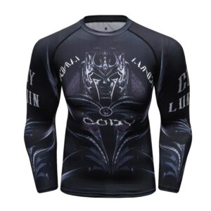 Men Compression Shirts 3d Anime Red wild boar T-shirt Printed Sleeves Fitness Long Sleeves Tight Men BJJ MMA T Shirt Rash Guard