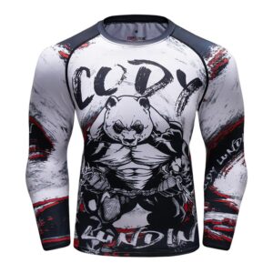 Men Compression Shirts 3d Anime Red wild boar T-shirt Printed Sleeves Fitness Long Sleeves Tight Men BJJ MMA T Shirt Rash Guard