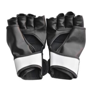 1 Pair Comfortable MMA Boxing Gloves Soft PU Half Finger Design Grappling Punching Bag Training Gloves for Adult