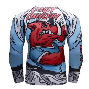 Men Compression Shirts 3d Anime Red wild boar T-shirt Printed Sleeves Fitness Long Sleeves Tight Men BJJ MMA T Shirt Rash Guard