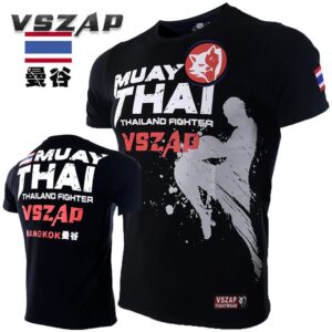 VSZAP Bangkok Boxing MMA T Shirt Gym Tee Shirt Fighting Martial Arts Fitness Training Wolf Muay Thai T Shirt Men Homme S-4XL