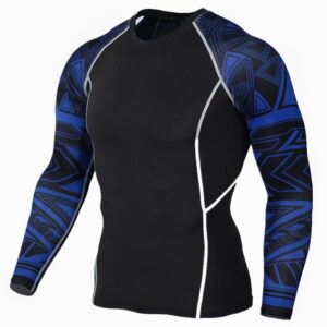 Men Compression Shirts MMA Rash Guard Keep Fit Fitness Long Sleeves Base Layer Skin Tight Weight Lifting Elastic Mens T Shirts