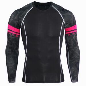 Men Compression Shirts MMA Rash Guard Keep Fit Fitness Long Sleeves Base Layer Skin Tight Weight Lifting Elastic Mens T Shirts