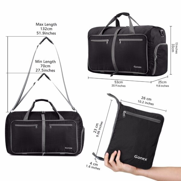 Gonex 40L Travel Luggage Bag Ultralight Suitcase Bags Foldable Packable Handbag for Men Women Holiday Weekend Trip Vacation