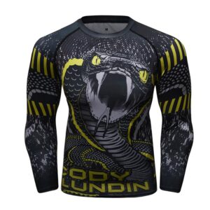 Men Compression Shirts 3d Anime Red wild boar T-shirt Printed Sleeves Fitness Long Sleeves Tight Men BJJ MMA T Shirt Rash Guard