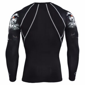 Men Compression Shirts MMA Rash Guard Keep Fit Fitness Long Sleeves Base Layer Skin Tight Weight Lifting Elastic Mens T Shirts