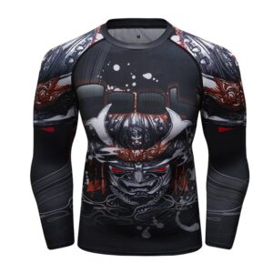 Men Compression Shirts 3d Anime Red wild boar T-shirt Printed Sleeves Fitness Long Sleeves Tight Men BJJ MMA T Shirt Rash Guard