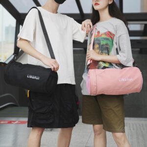 Nylon Women Men Travel Sports Gym Shoulder Bag Large Waterproof Nylon Handbags Black Pink Color Outdoor Sport Bags 2019 New