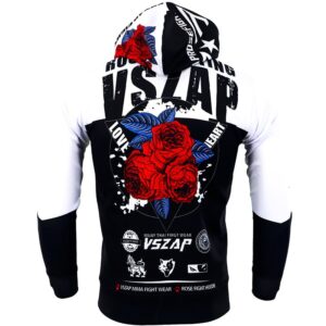 VSZAP Rose Warm Boxing Autumn Sweatshirts Gym Cloth Shirt Fighting Martial Arts Fitness Men MMA Rock Hoodies Workout Jacket