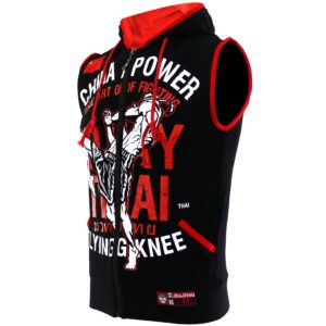 MMA Hoodies Sleeveless Boxing Vest Hooded MMA T-shirt Muay Thai Mma Fight Wrestle Fitness Shirts Male Thai Boxer Sport Clothing