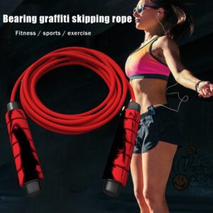 Heavy Adjustable Weighted Skipping Rope -Bearing Weavon Cable Foam Handle for Home Gym Workouts Boxing