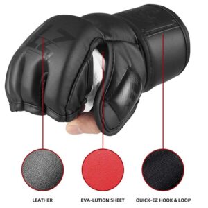 ZTTY Half Finger Boxing Gloves PU Leather MMA Fighting Kick Boxing Gloves Karate Muay Thai Training Workout Gloves Men