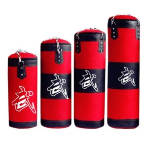 Empty Boxing Sand Bag Hanging Kick Sandbag Fight Karate Training Punching Sand Bag With Metal Chain Hook Carabiner